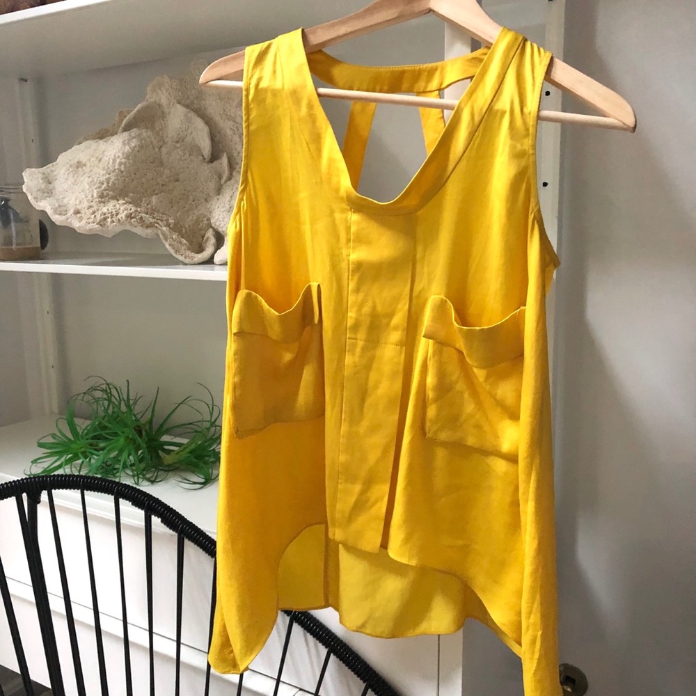 BCBG MAX Azria sunflower yellow assymettical tank